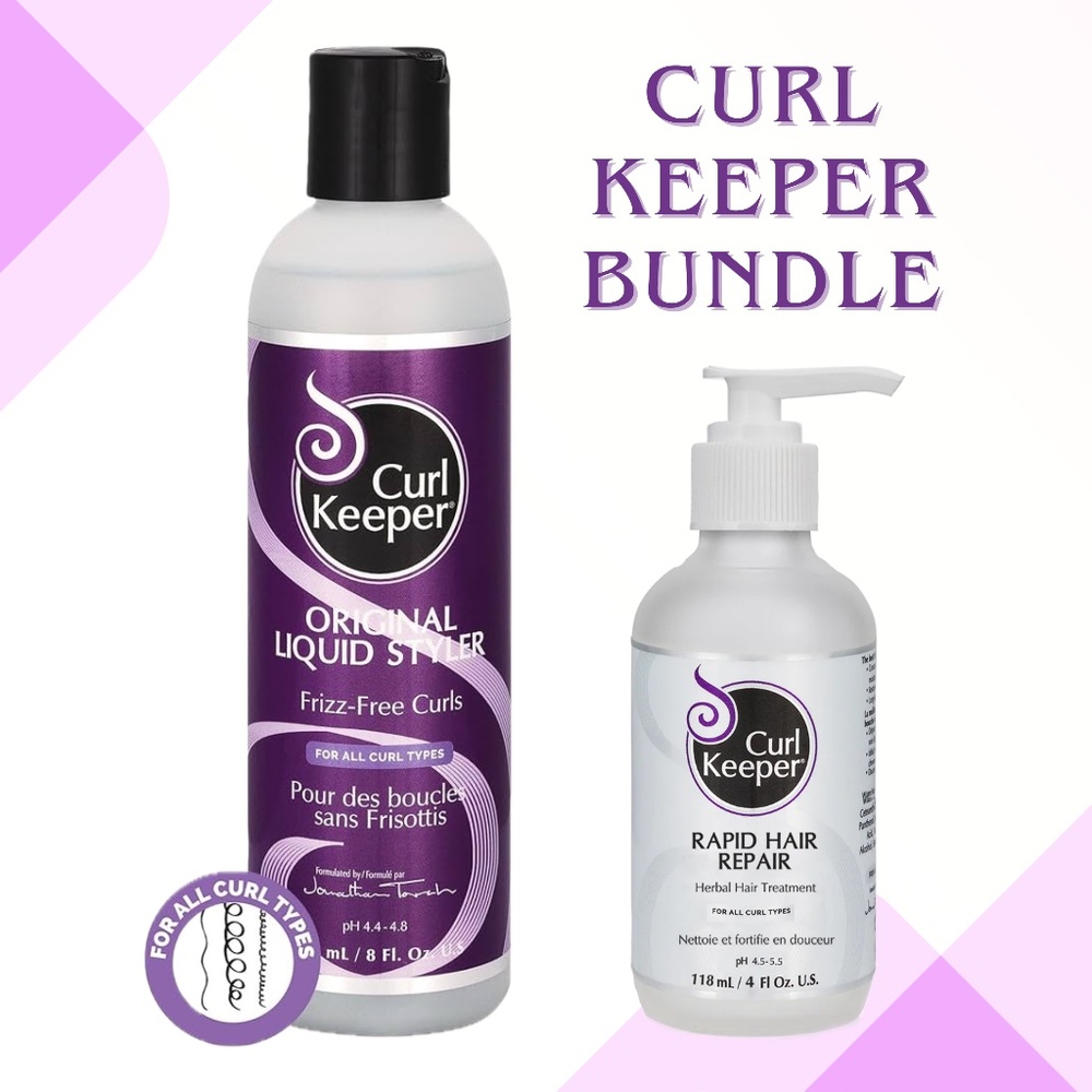 Curl Keeper Bundle - Liquid Styler and Rapid Hair Repair Herbal Treatment